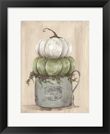 Framed Enamelware with Pumpkin Print