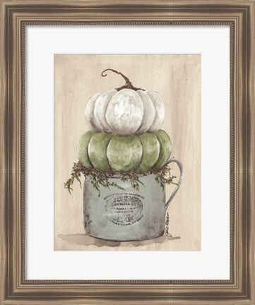 Framed Enamelware with Pumpkin Print