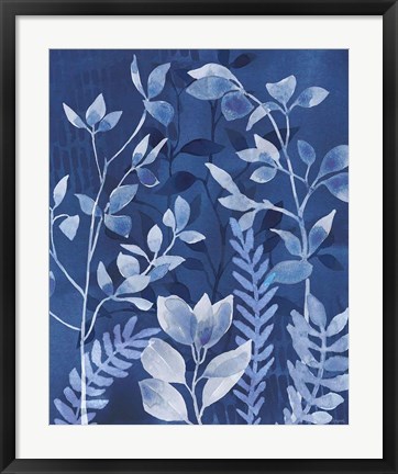 Framed Indigo Petals X Print