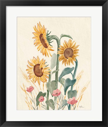 Framed Sunflower Season IX Bright Print