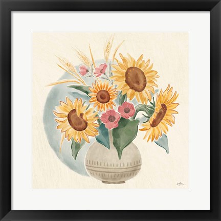 Framed Sunflower Season IV Bright Print