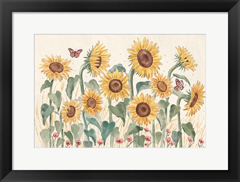 Framed Sunflower Season I Bright Print