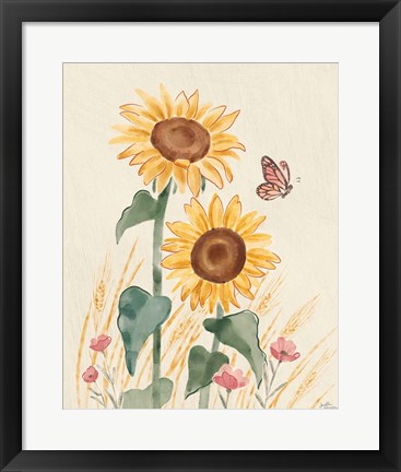 Framed Sunflower Season VIII Bright Print