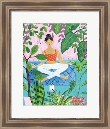 Framed Yoga with Plants II Print