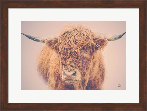 Framed Highland in the Winter Fog Print