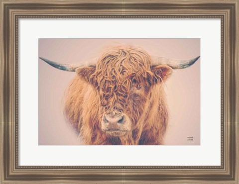 Framed Highland in the Winter Fog Print