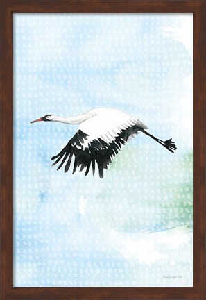 Framed Crane in Flight II Print