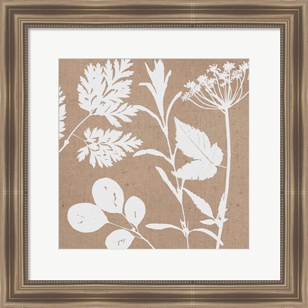 Framed Leaves of Inspiration IV Neutral Print