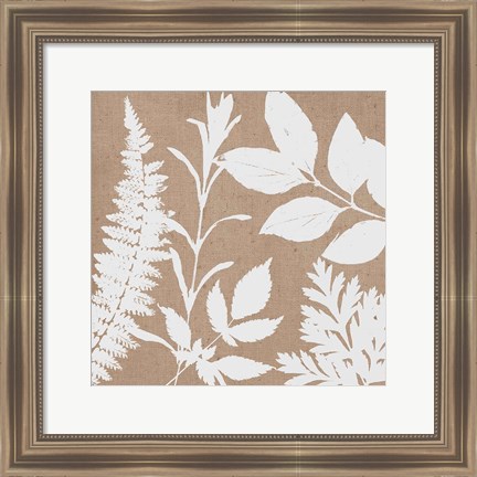 Framed Leaves of Inspiration II Neutral Print