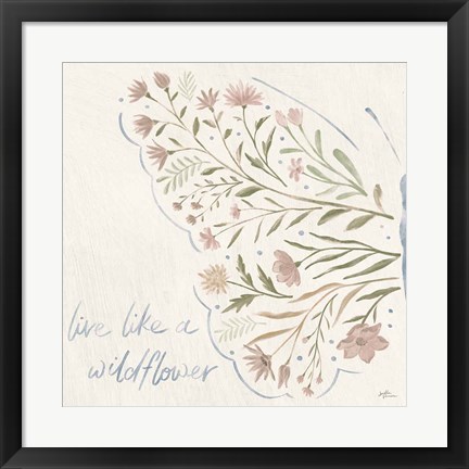 Framed Wildflower Vibes VI Neutral Print