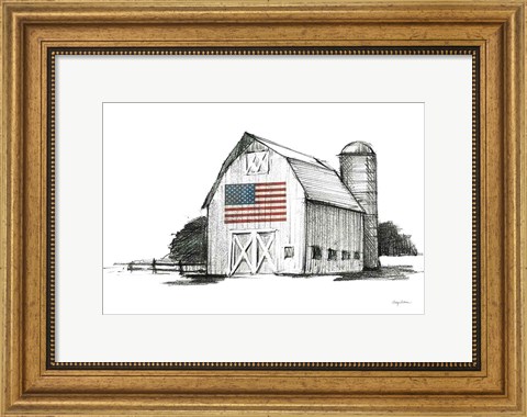 Framed Patriotic Barn Print