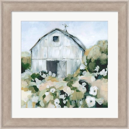 Framed Summer Barn One Window Neutral Print