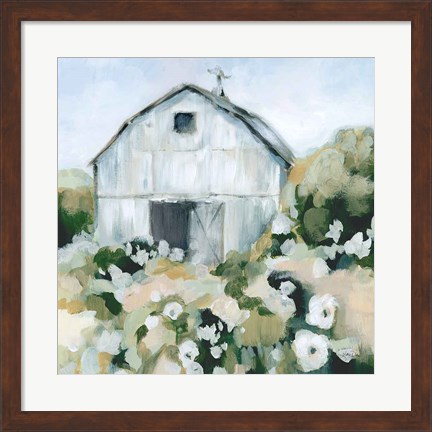 Framed Summer Barn One Window Neutral Print