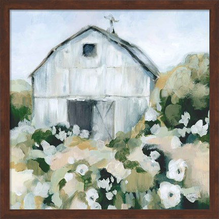 Framed Summer Barn One Window Neutral Print