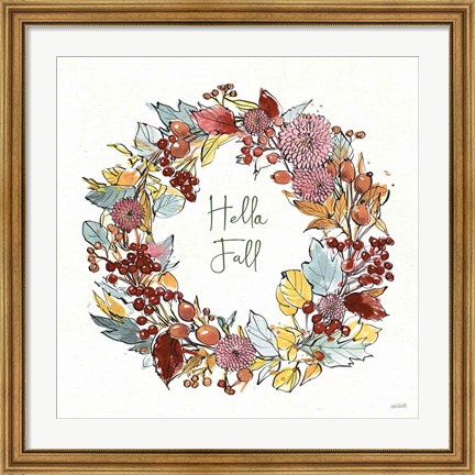 Framed Country Harvest VII Hello Print