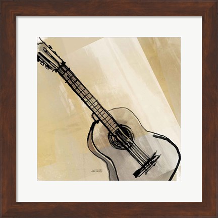 Framed Guitar Neutral Print