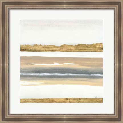 Framed Gold and Gray Sand IV Print