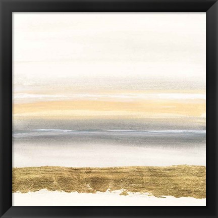 Framed Gold and Gray Sand III Print