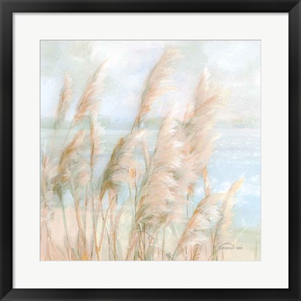 Framed Seaside Pampas Grass Light Crop Print