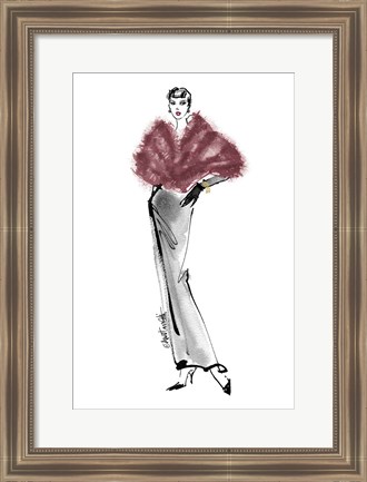 Framed Fifties Fashion I v2 Plum Print