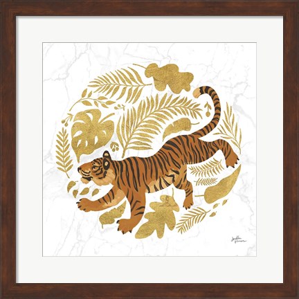 Framed Big Cat Beauty VII Gold Print