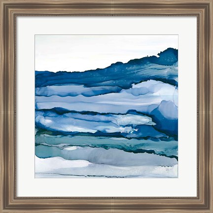 Framed Blue Grayscape III Print