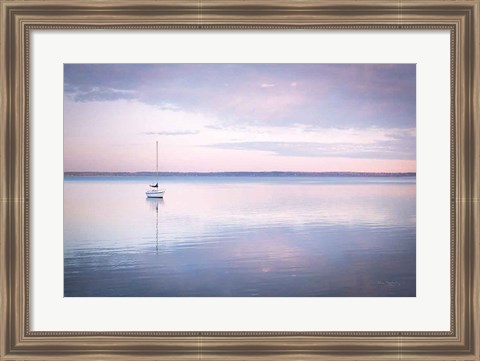 Framed Sailboat in Bellingham Bay I Vignette Print