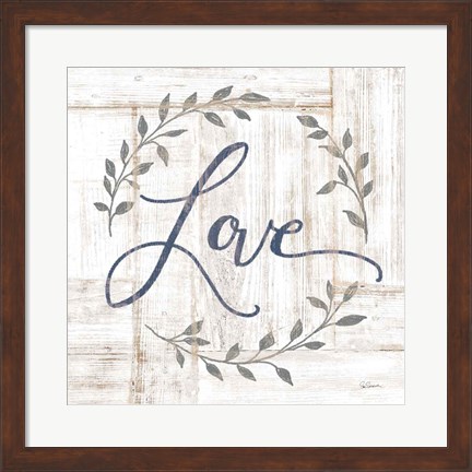 Framed Woodgrain Love Print