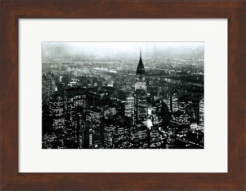 Framed Manhattan at Night Rich Black Print