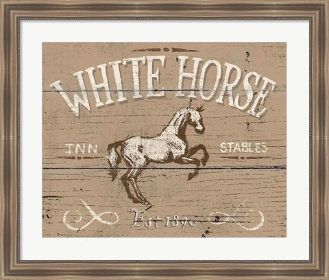 Framed Horse Signs II Neutral Print