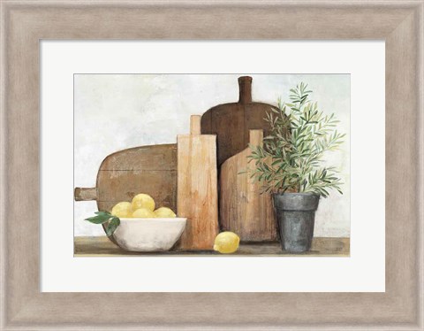 Framed Rustic Kitchen Brown Print