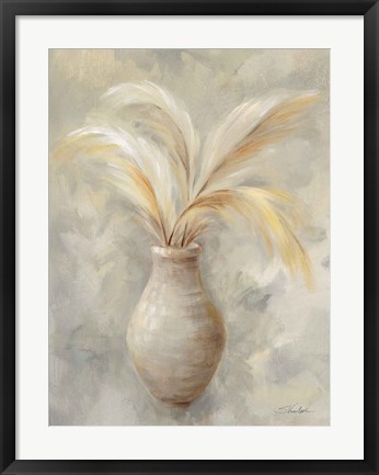 Framed Vase of Grasses I Print