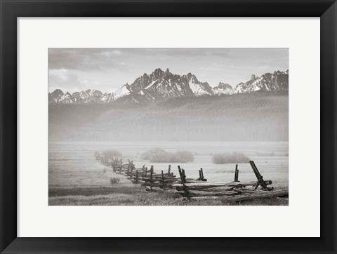 Framed Stanley Basin Fence and Fog Print