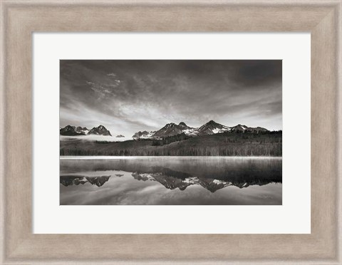 Framed Little Redfish Lake at Sunrise Print