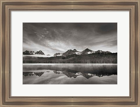 Framed Little Redfish Lake at Sunrise Print