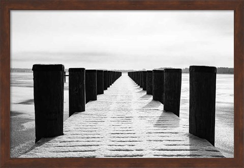 Framed Winter Dock Print