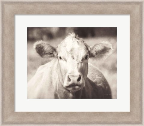 Framed Pasture Cow Neutral Print