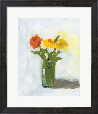 Framed Orange and Yellow Floral Print