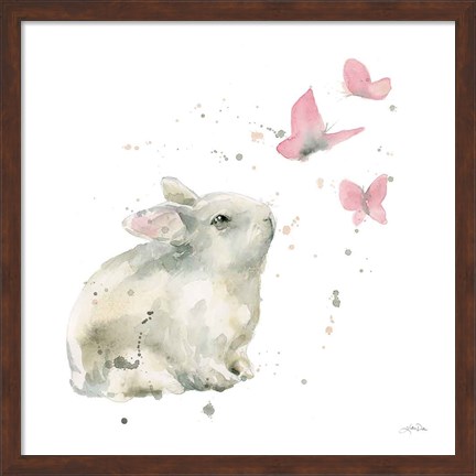 Framed Dreaming Bunny I Print