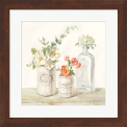Framed Marmalade Flowers III Print