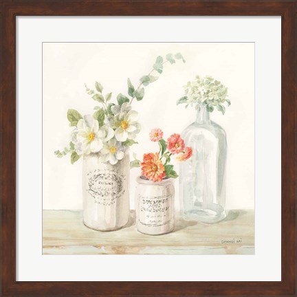 Framed Marmalade Flowers III Print