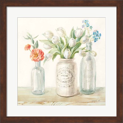 Framed Marmalade Flowers II Print