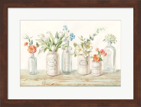 Framed Marmalade Flowers I Print