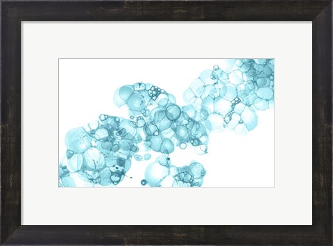 Framed Bubblescape Aqua I Print