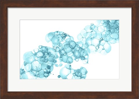 Framed Bubblescape Aqua I Print