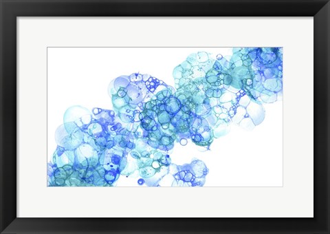 Framed Bubblescape Aqua &amp; Blue II Print