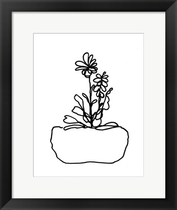 Framed Hand Sketch Flowerpot II Print