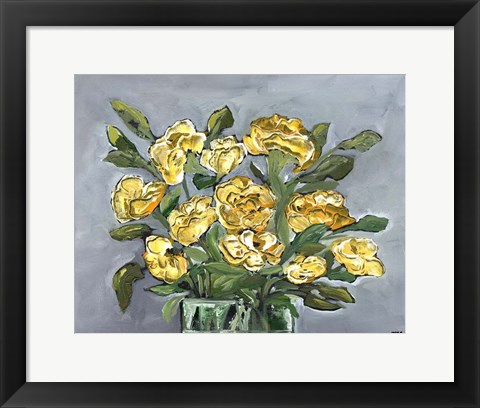 Framed Yellow Farmhouse Bouquet Print