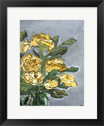 Framed Yellow Farmhouse Bouquet portrait II Print