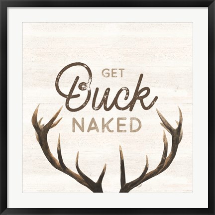 Framed Bath Art I-Buck Naked Print